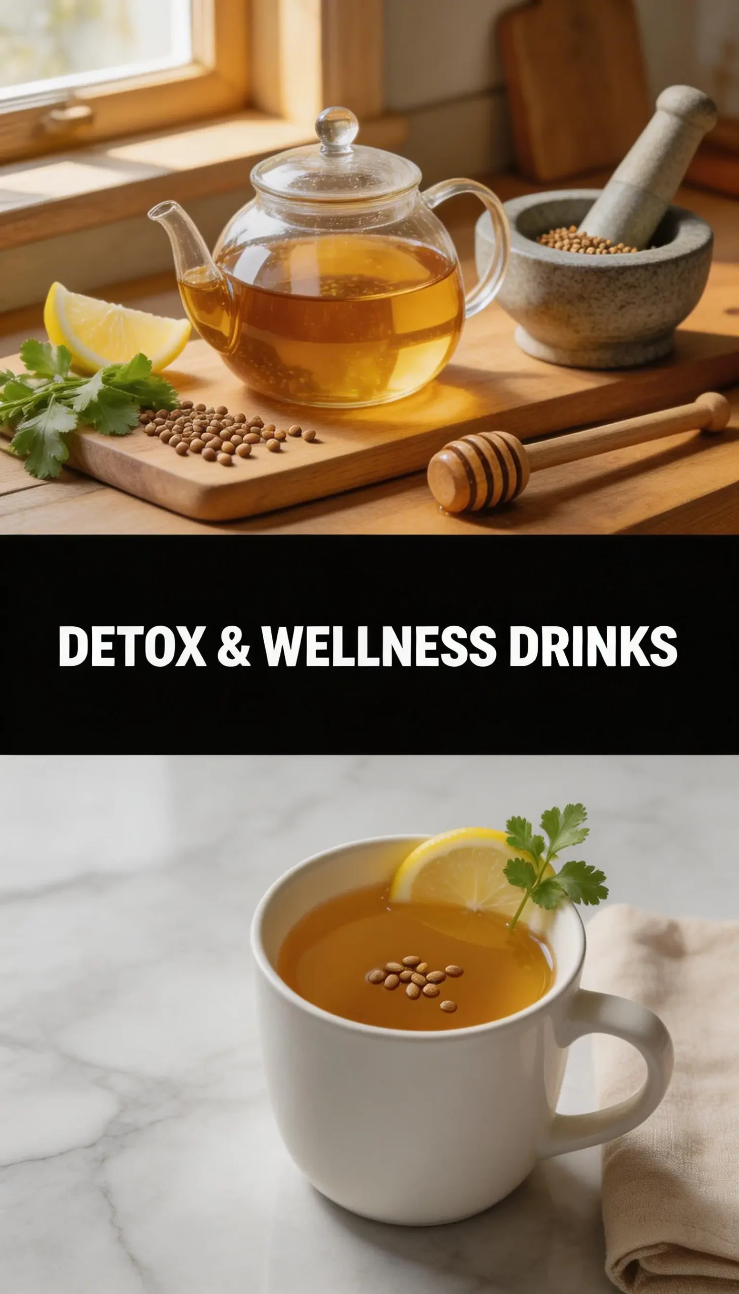 Coriander Seed Digestion Tea pinterest pin
