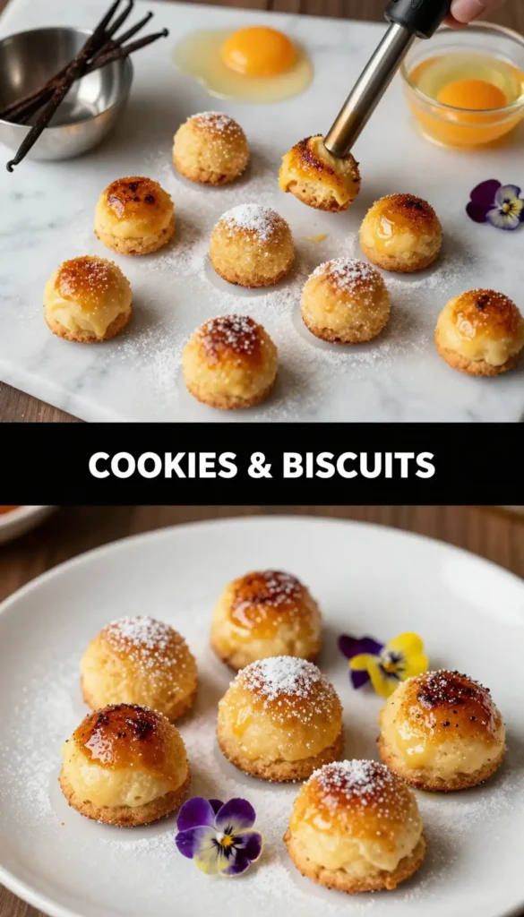 Crème Brûlée Cookies with Torched Sugar Top