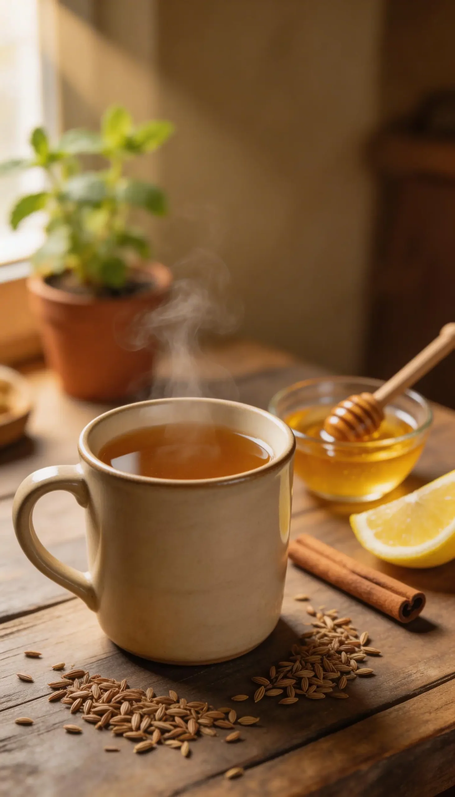 Cumin Digestive Spice Tea plated dish
