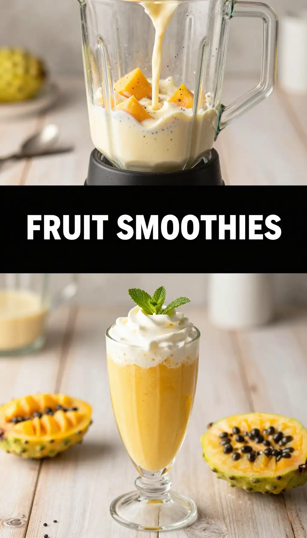 Custard Apple Vanilla Smoothie pinterest pin