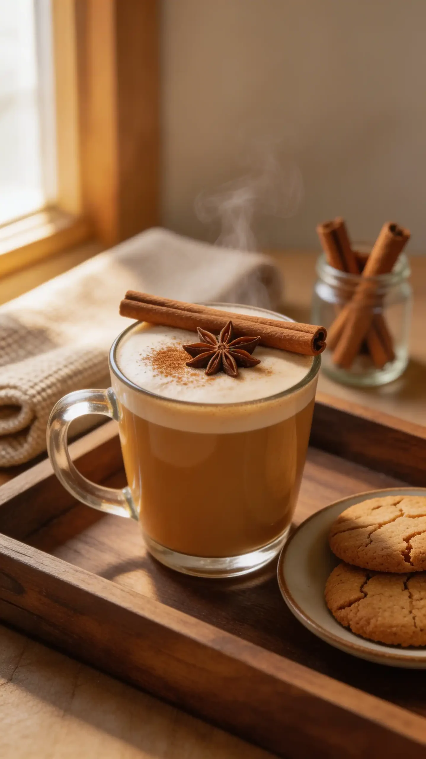 Dalchini Chai Cinnamon Latte plated dish