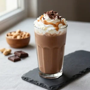 Healthy Dark Chocolate Peanut Butter Protein Shake