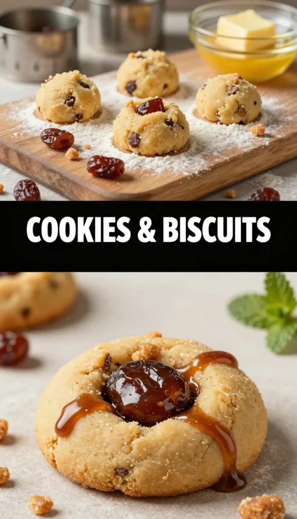 Date Filled Cookies with Toffee Drizzle