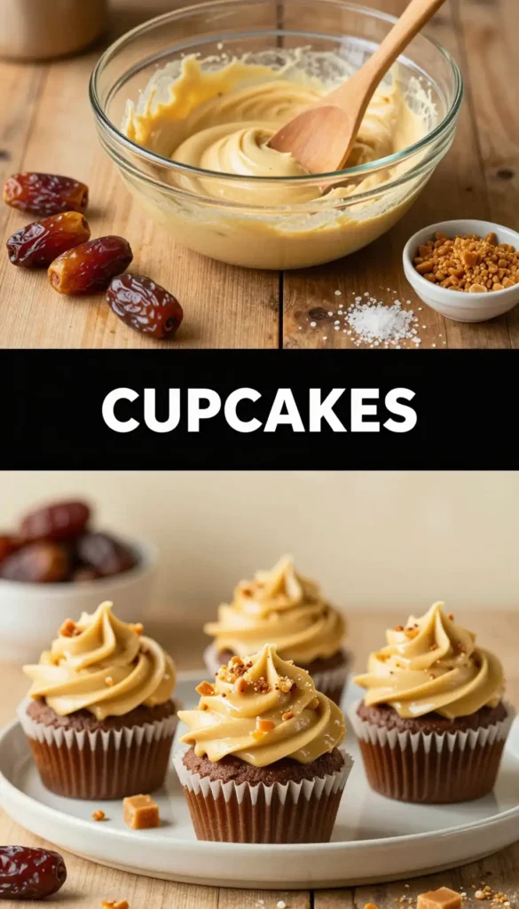 Date Filled Cupcakes with Toffee Buttercream
