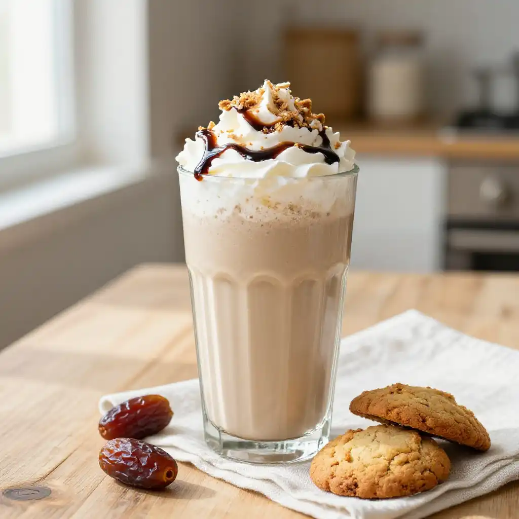 Date Filled Cookie Protein Shake plated dish