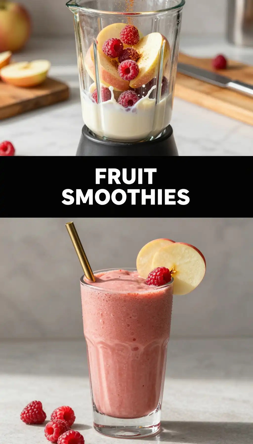 Discovery Apple Raspberry Smoothie pinterest pin