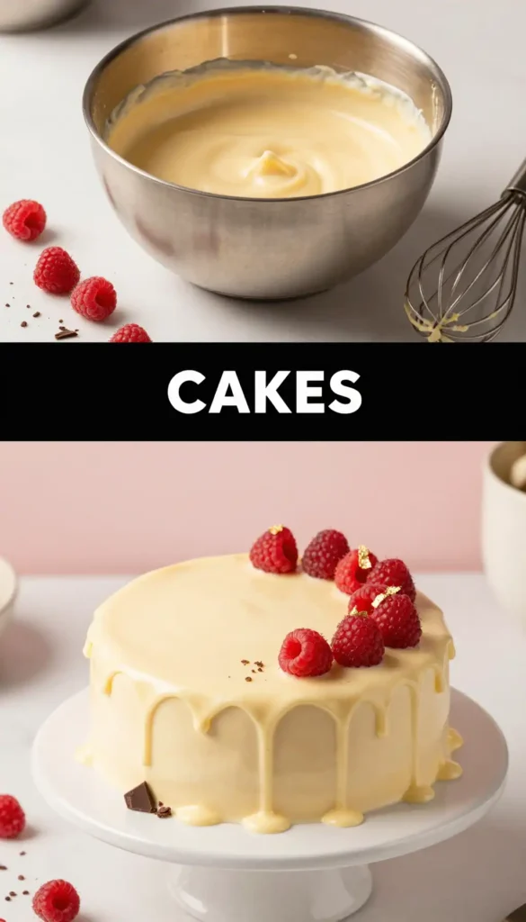 Drip Cake with White Chocolate and Raspberry