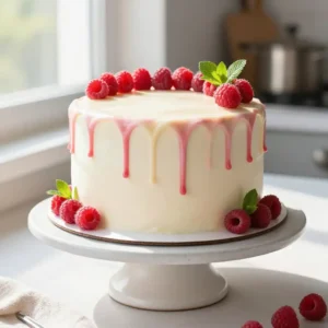 White Chocolate Raspberry Drip Cake Recipe - A Sweet Treat