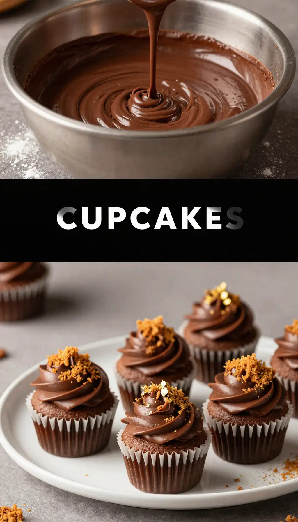 Dubai Chocolate Bar Cupcakes with Kunafa Crunch pinterest pin