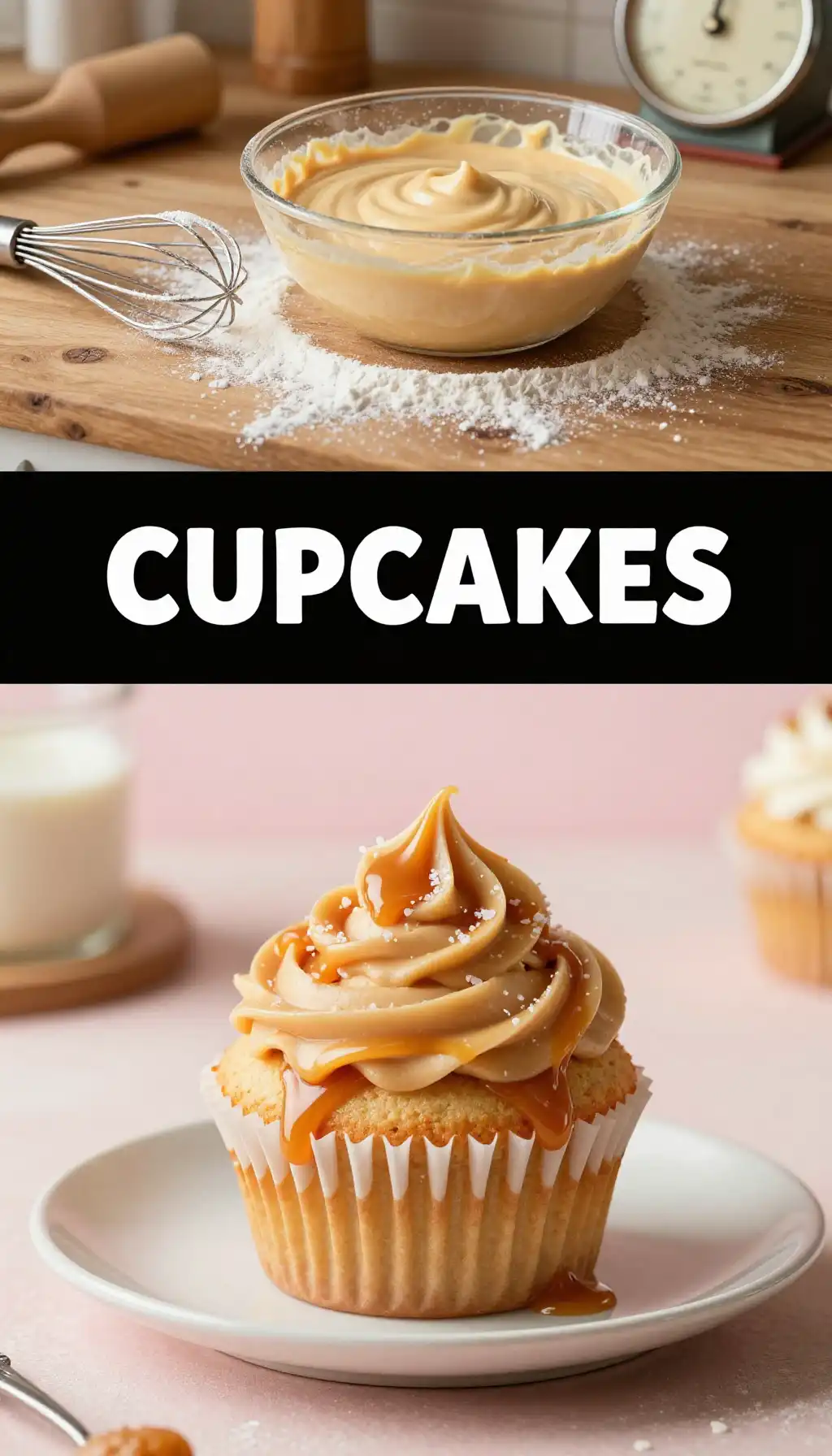 Dulce de Leche Cupcakes with Caramel Frosting pinterest pin