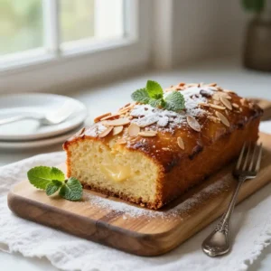 Traditional Dutch Boterkoek Butter Cake w/ Almond Slices