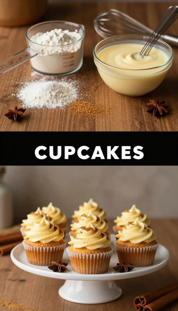 Eggnog Cupcakes with Nutmeg Frosting