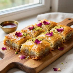 Egyptian Basbousa Semolina Cake with Rose Water Syrup