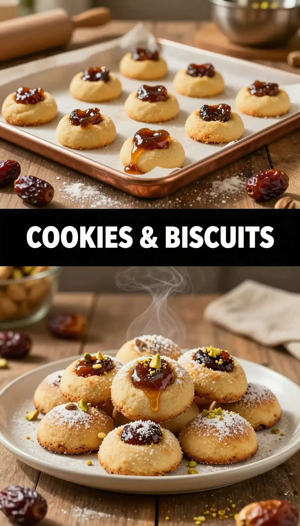 Egyptian Kahk Cookies with Date Filling pinterest pin