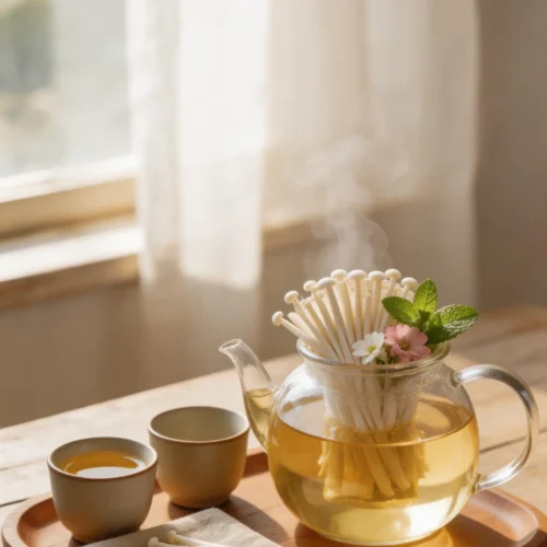 Enoki Mushroom Detox Tea Recipe for Gut Health & Immunity