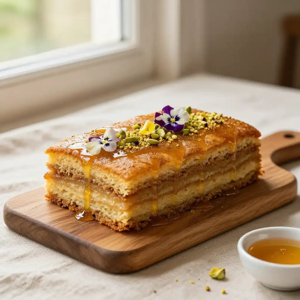 Ethiopian Honey Cake with Berbere Spice plated dish