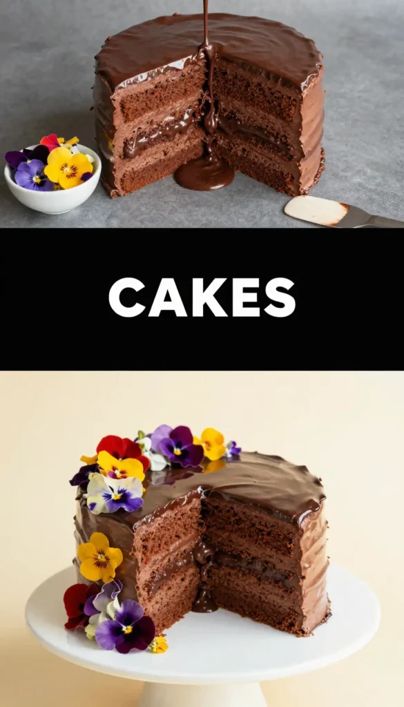 Fault Line Cake with Exposed Filling and Flowers