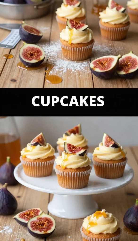 Fig and Honey Cupcakes with Mascarpone Frosting