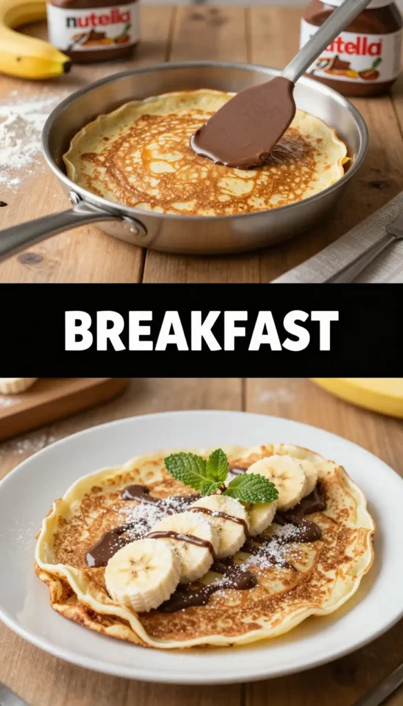 French Crepes with Nutella and Banana
