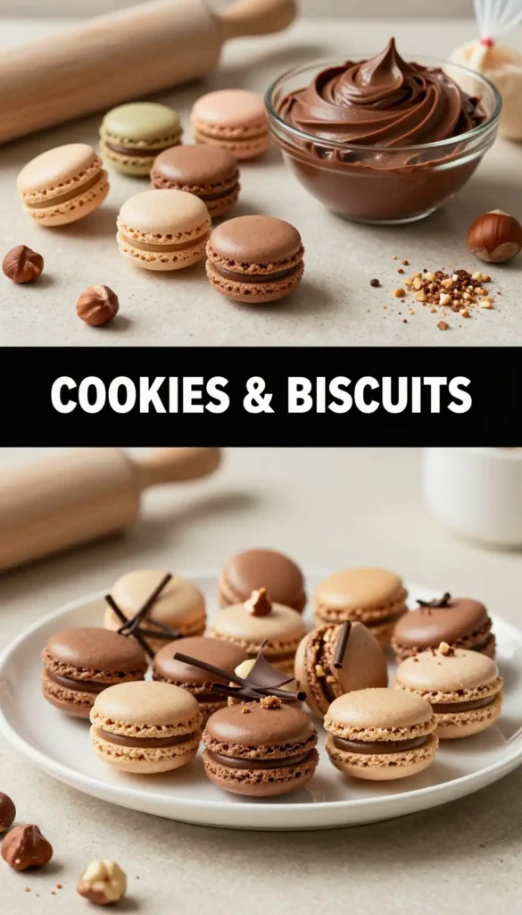 French Macarons with Chocolate Hazelnut Cream
