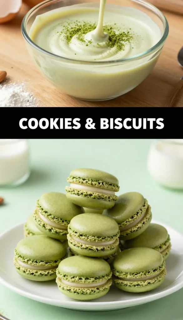 French Macarons with Matcha White Chocolate