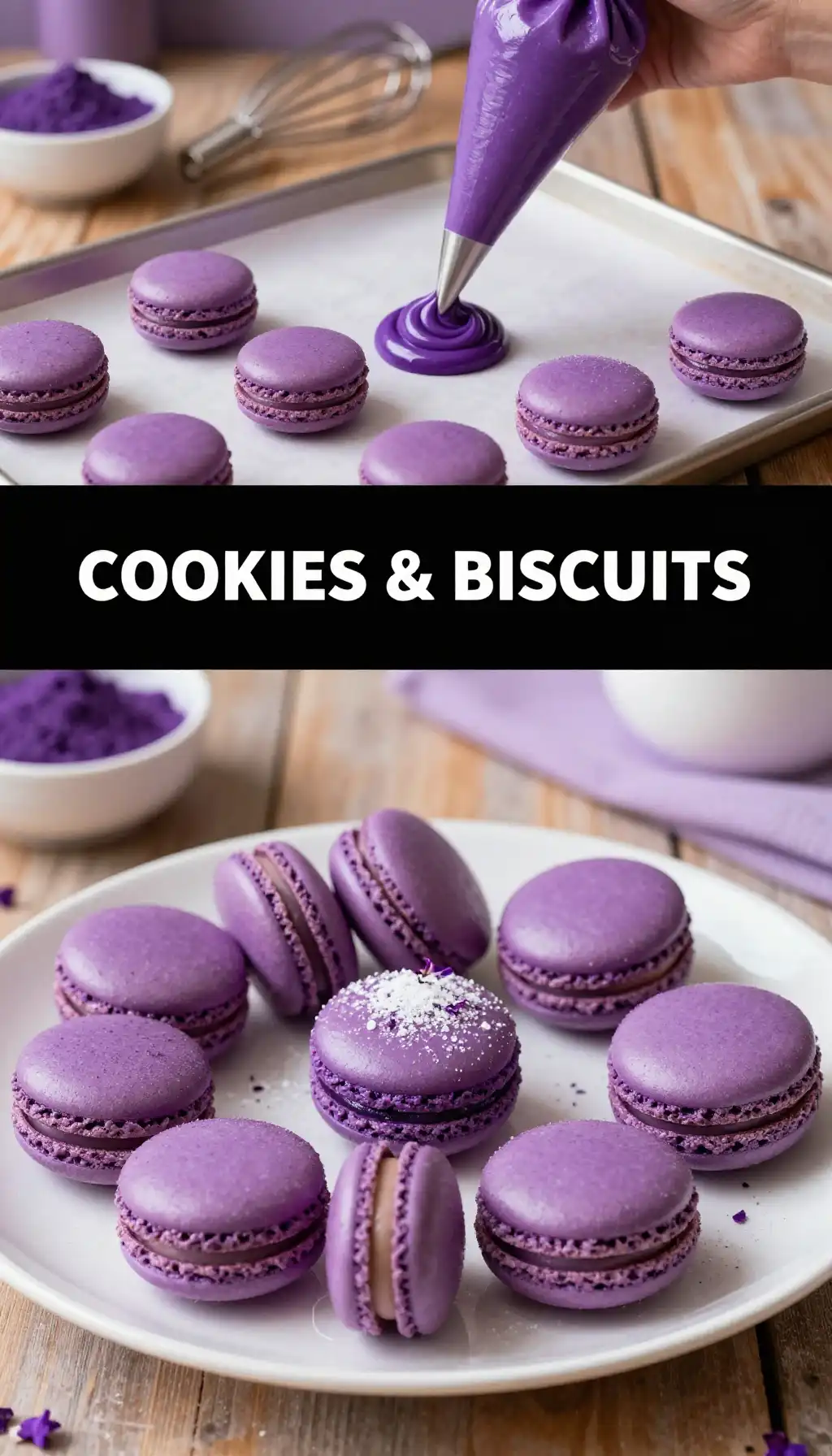 French Macarons with Ube Purple Yam Filling pinterest pin