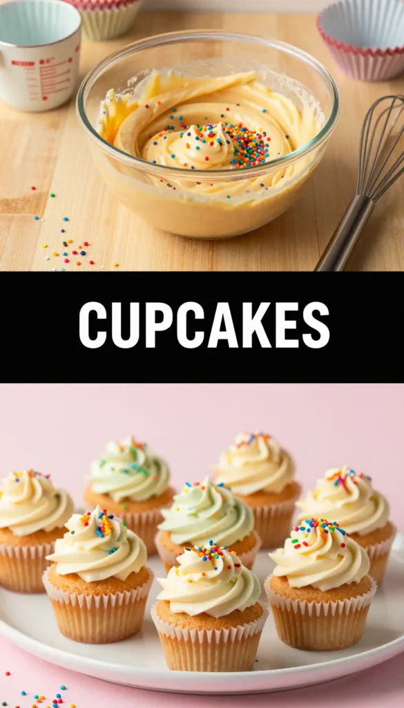 Funfetti Cupcakes with Rainbow Sprinkle Explosion
