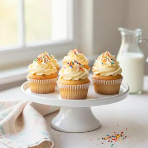 Rainbow Sprinkle Explosion Funfetti Cupcakes