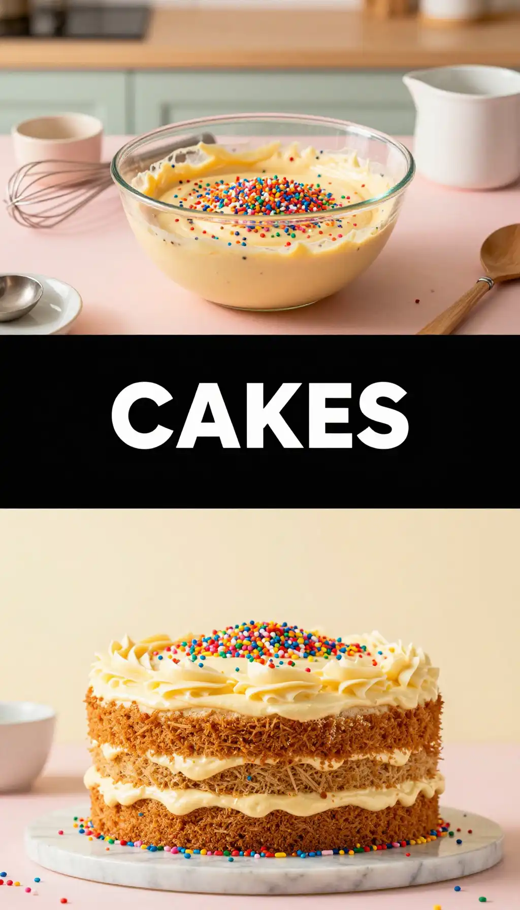 Funfetti Layer Cake with Rainbow Sprinkles Throughout pinterest pin