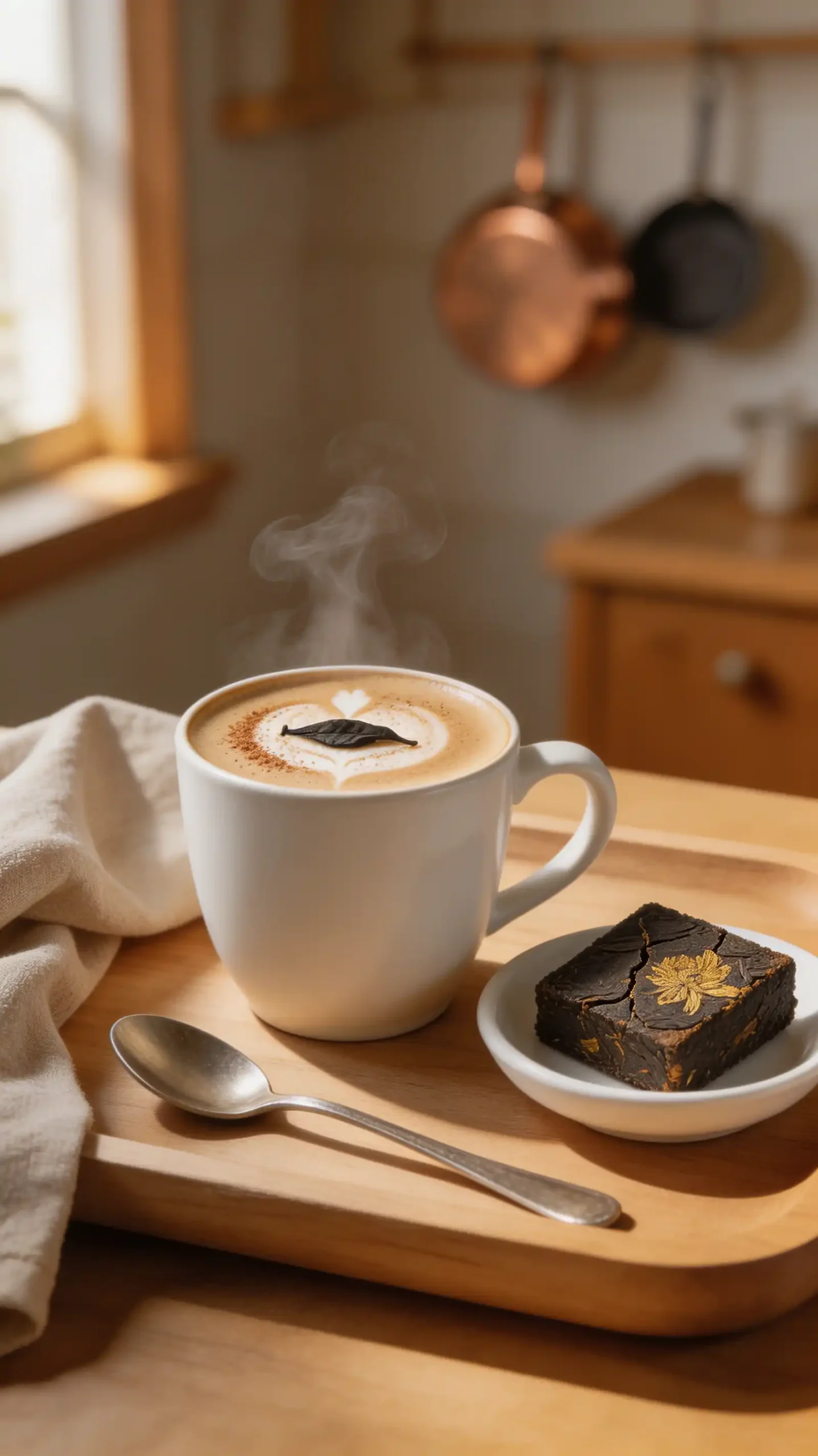 Fuzhuan Brick Tea Latte plated dish