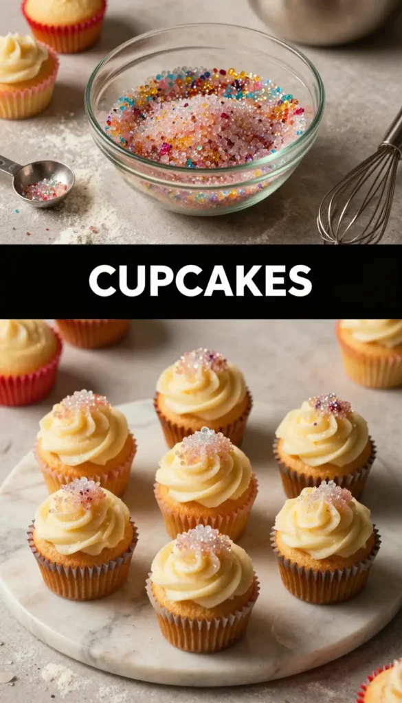 Geode Cupcakes with Rock Candy Crystals