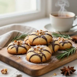 Soft German Lebkuchen Cookies with Dark Chocolate Glaze