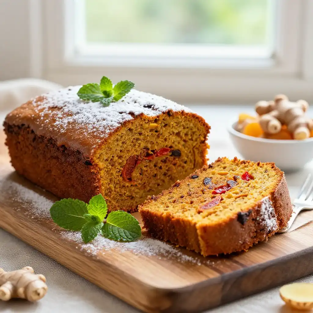 Ghanaian Kelewele Spice Cake with Ginger and Cayenne plated dish