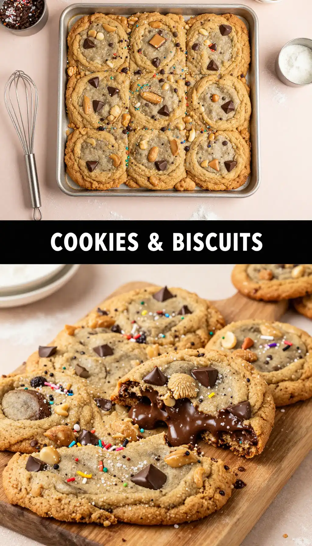 Giant Slab Cookies with Multiple Flavors pinterest pin