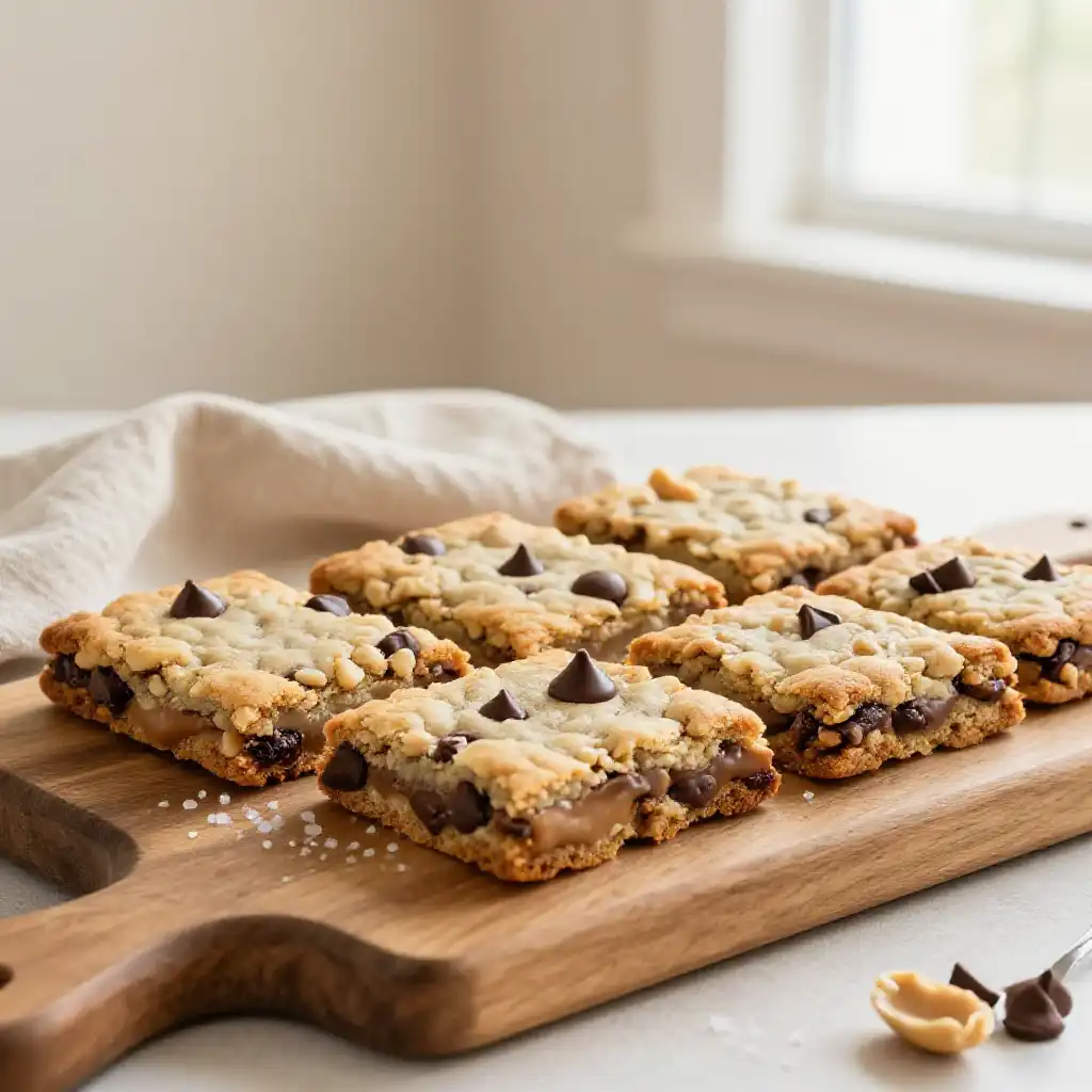 Giant Slab Cookies with Multiple Flavors plated dish