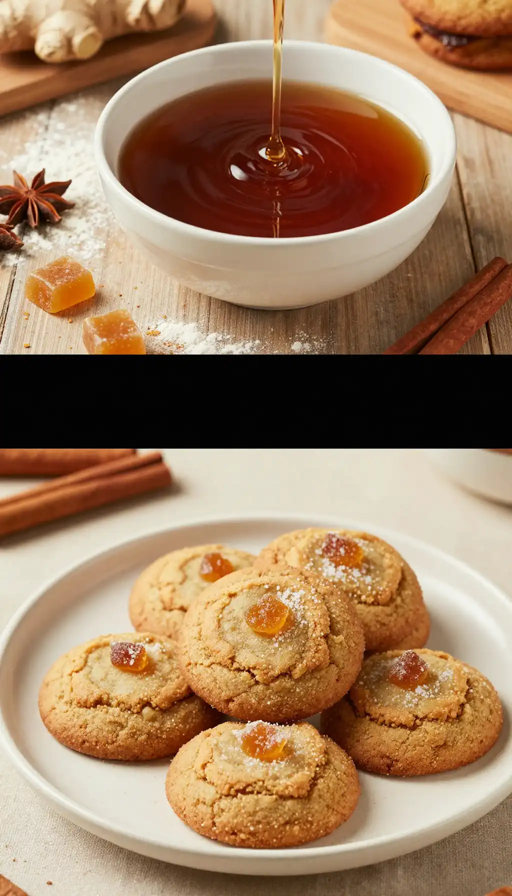 Ginger Molasses Cookies with Crystallized Ginger pinterest pin