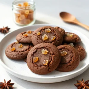 Chewy Ginger Molasses Cookies with Candied Ginger