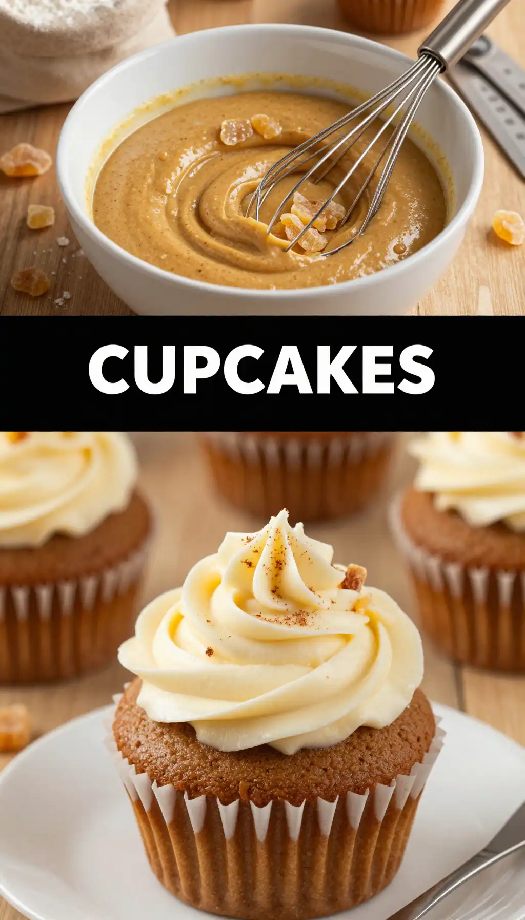 Gingerbread Cupcakes with Cream Cheese Frosting pinterest pin