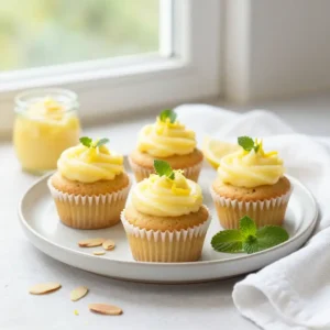 Gluten-Free Almond Cupcakes with Lemon Curd (GF)