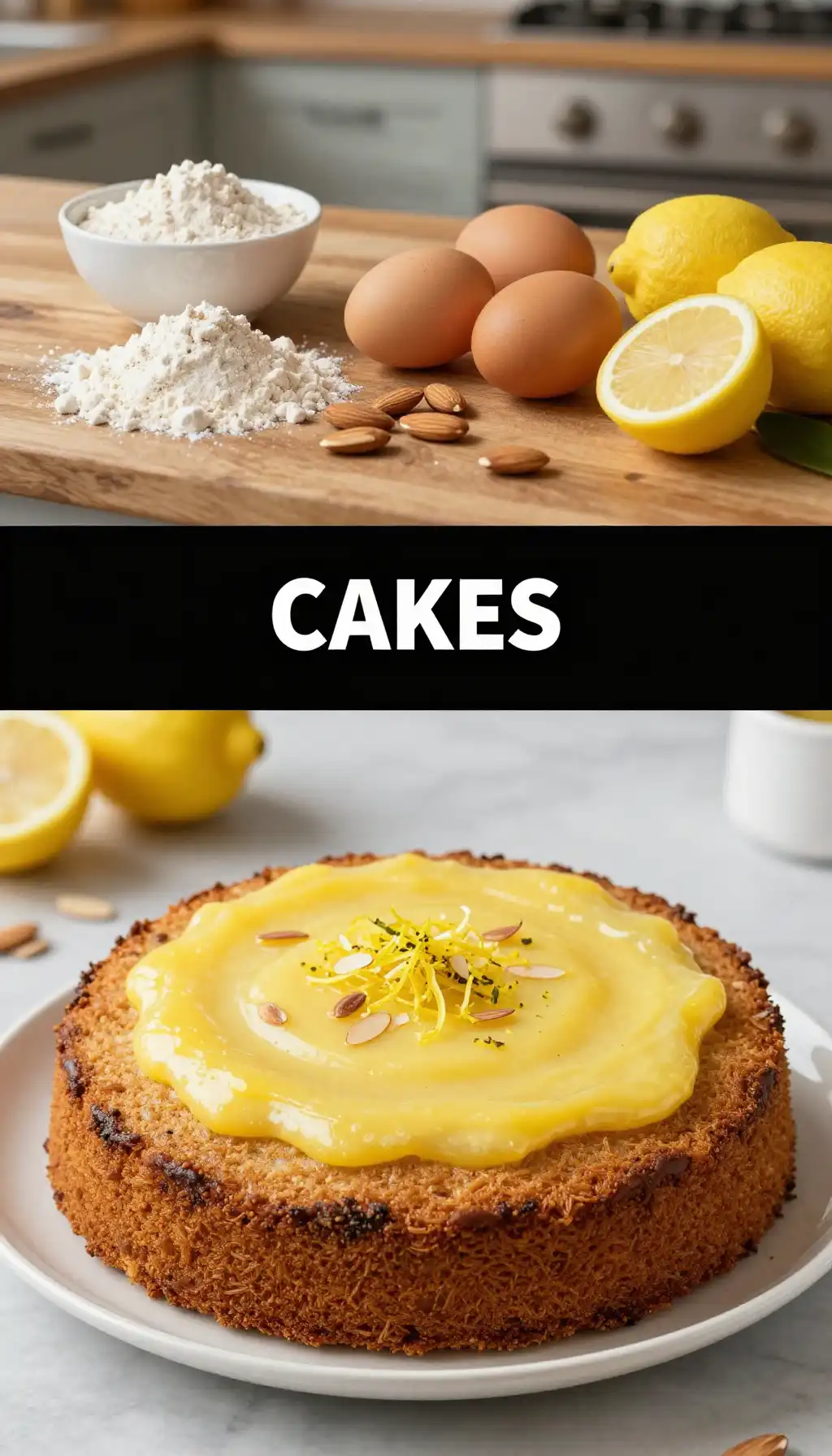 Gluten-Free Almond Flour Cake with Lemon Curd pinterest pin