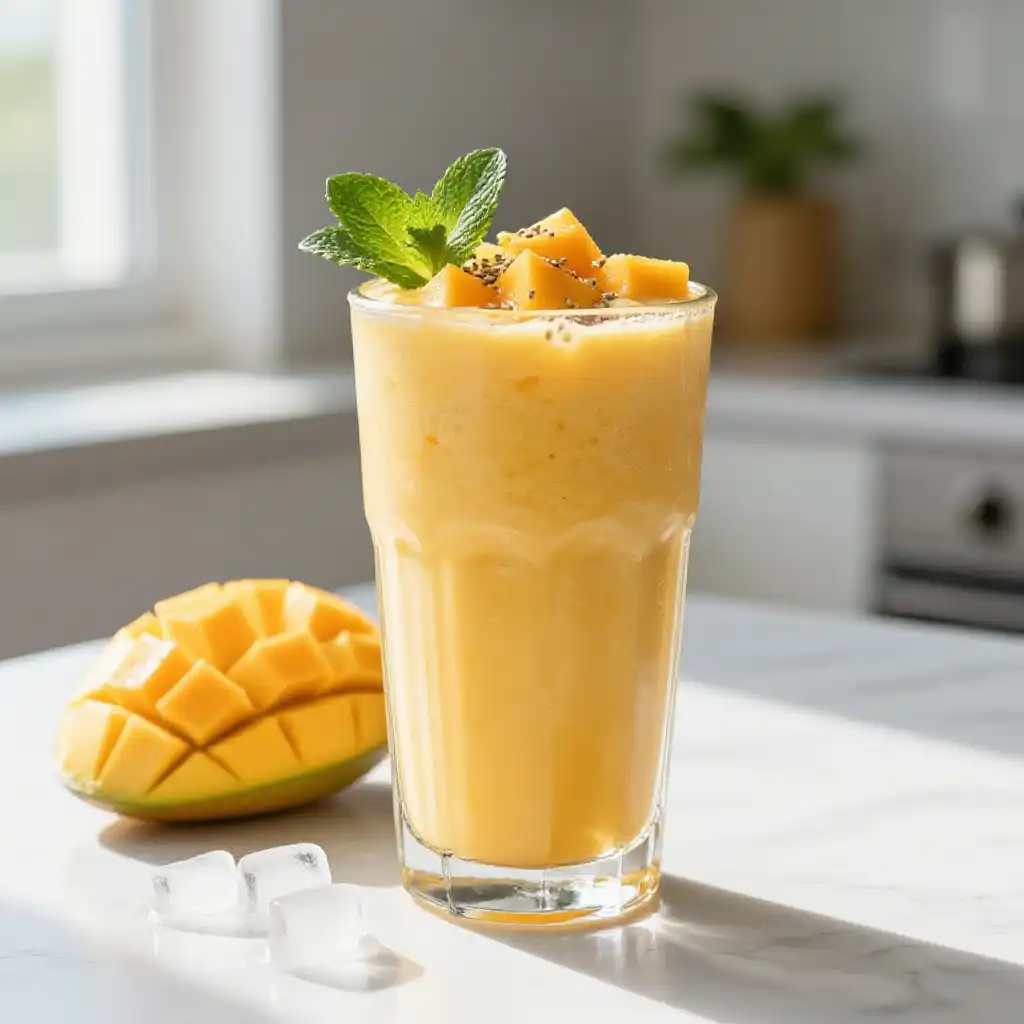 Golden Delicious Mango Smoothie plated dish