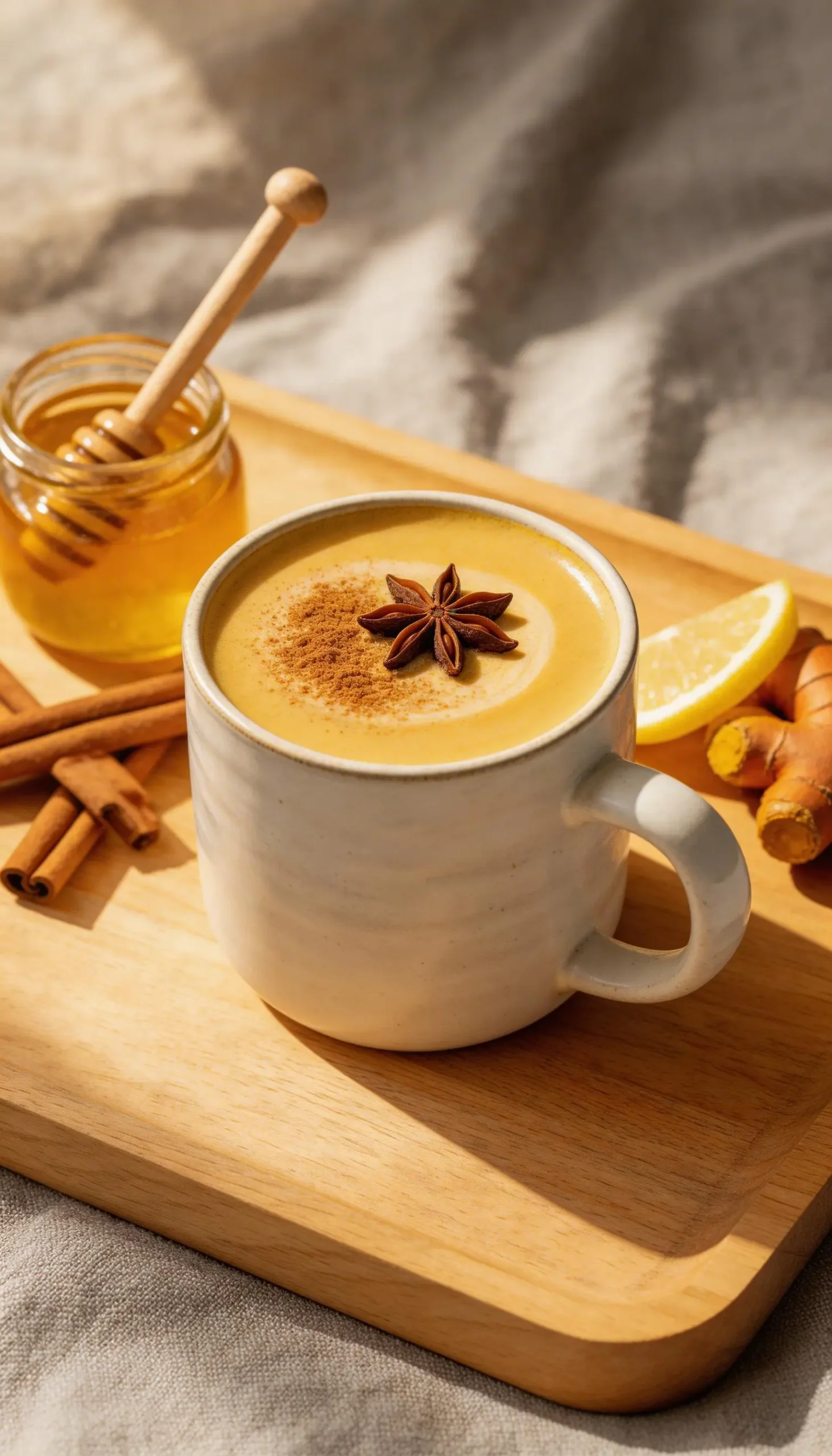 Golden Milk Turmeric Latte plated dish