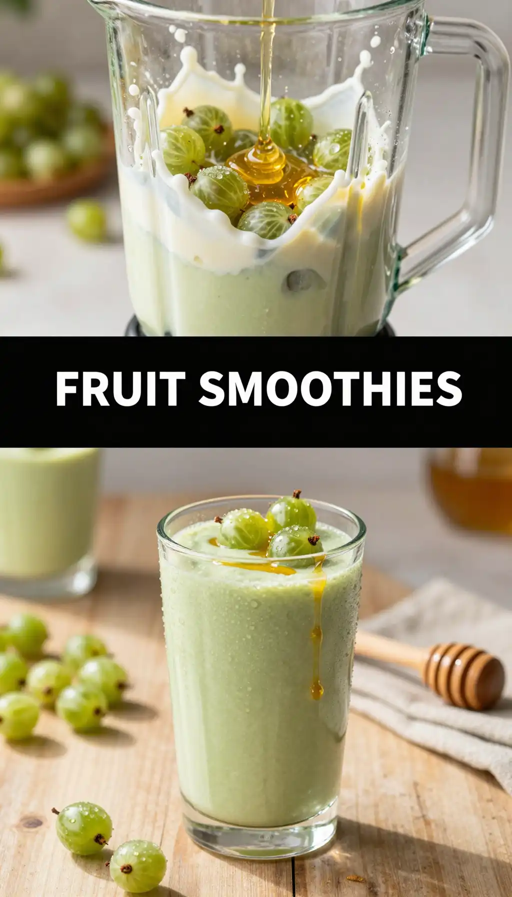 Gooseberry Honey Smoothie pinterest pin