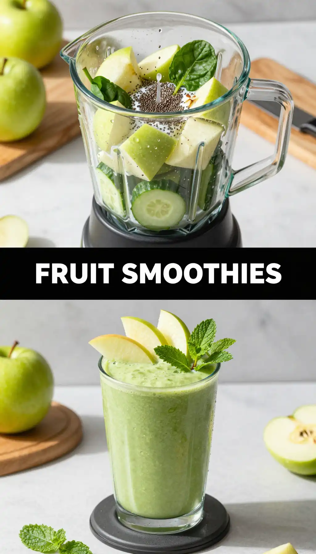 Granny Smith Green Apple Smoothie pinterest pin