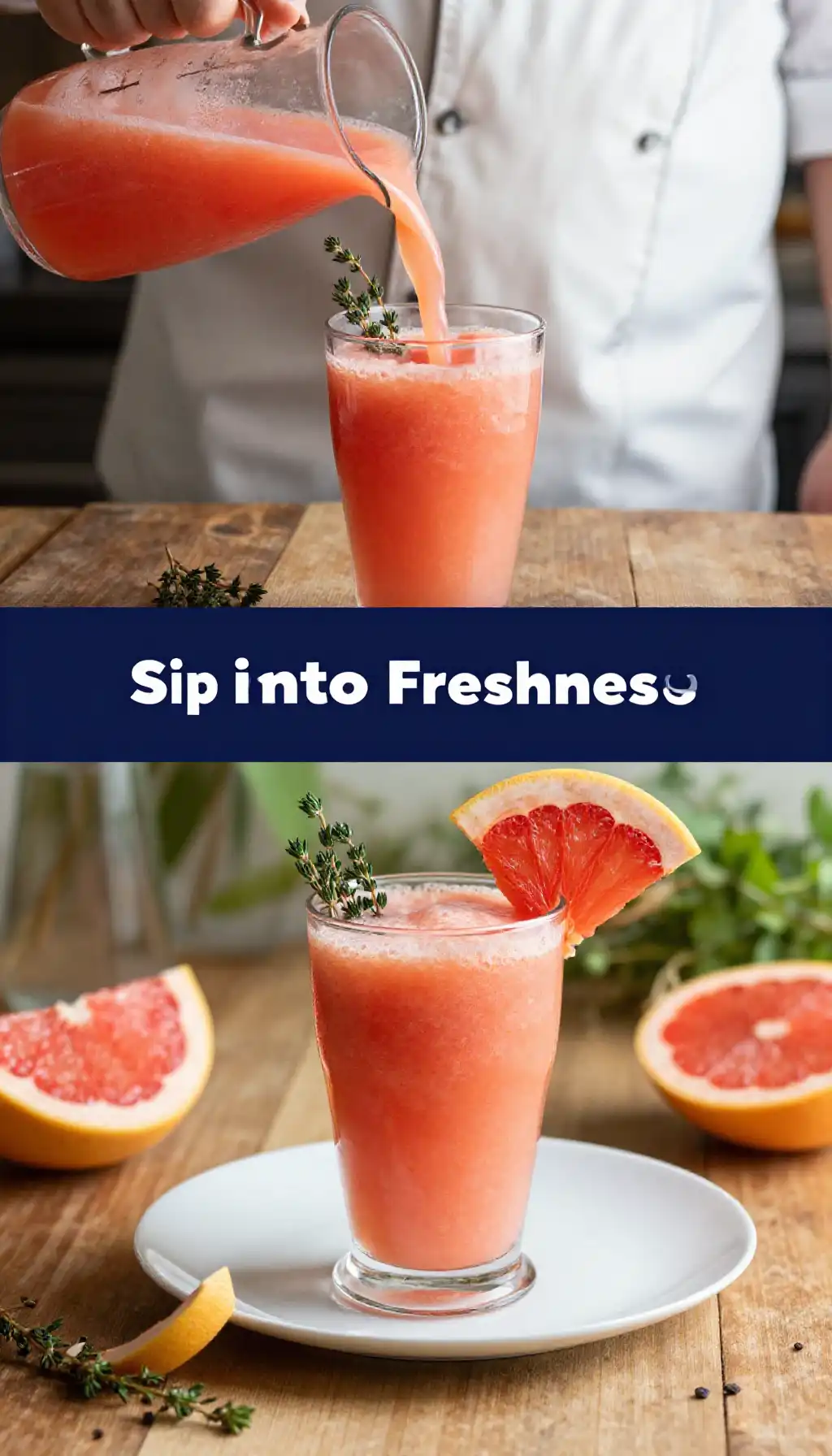 Grapefruit Thyme Honey Smoothie pinterest pin