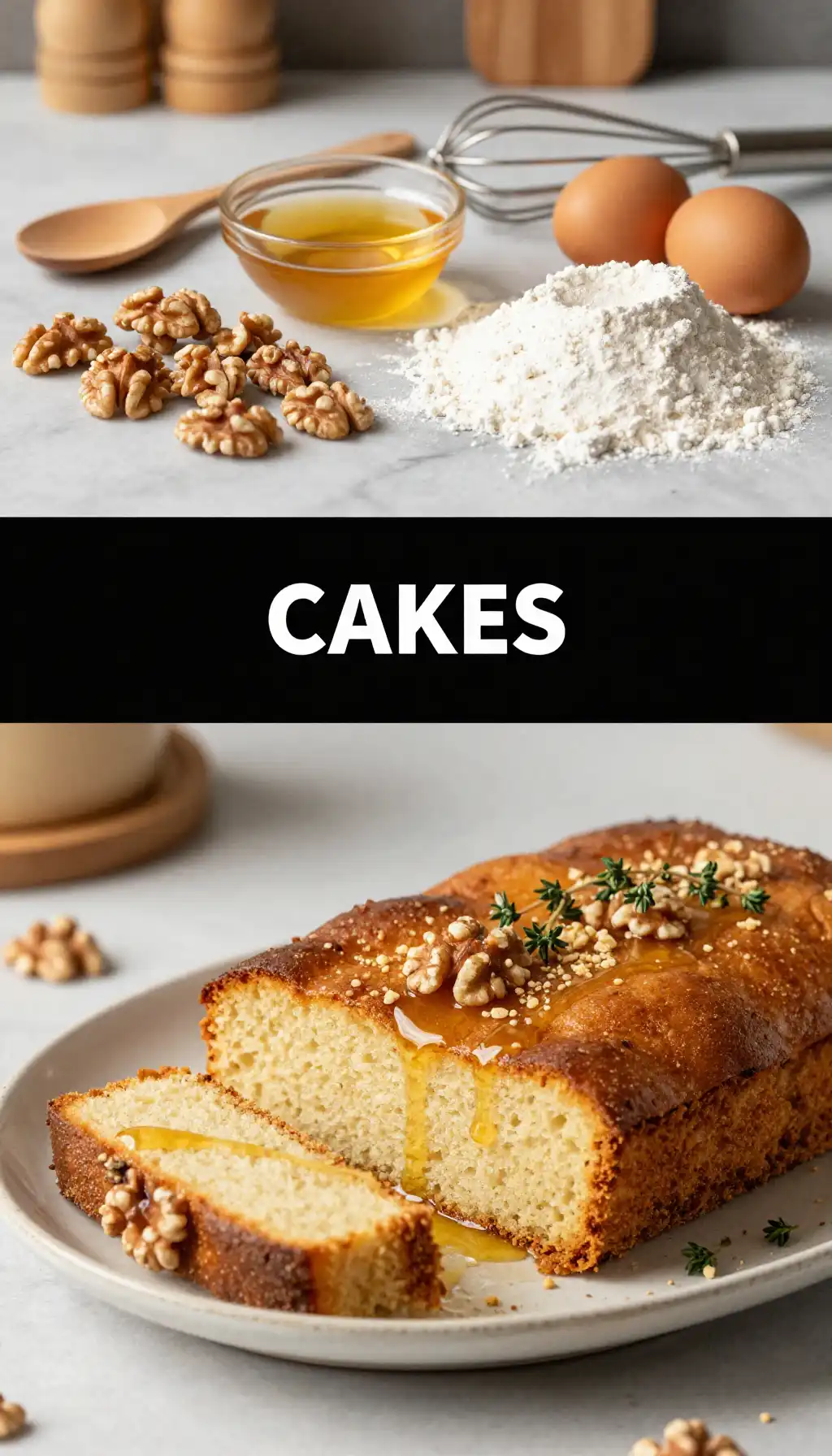 Greek Karidopita Walnut Cake with Honey Syrup pinterest pin