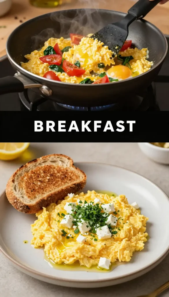 Greek Strapatsada Eggs with Tomato and Feta