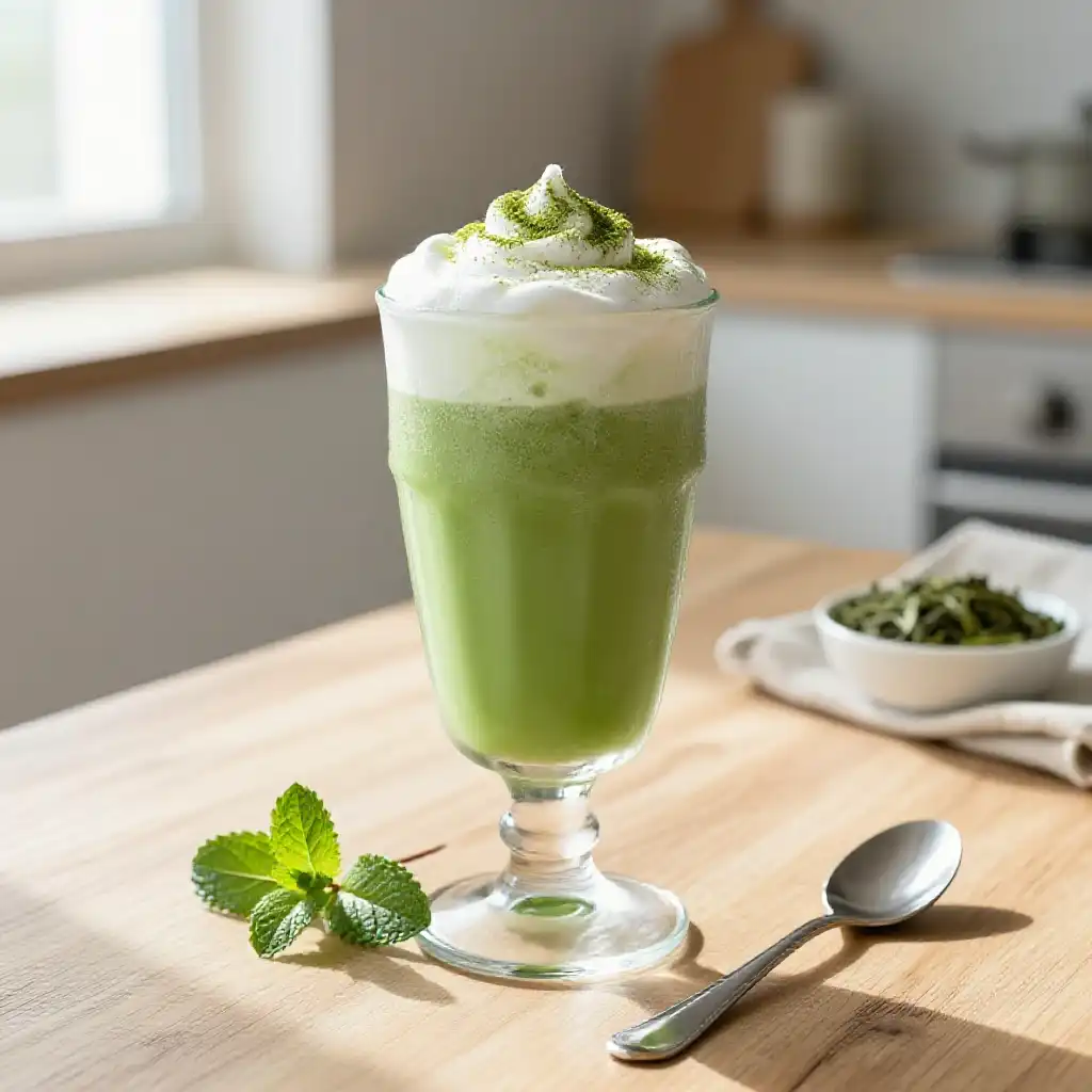 Green Tea Sencha Smoothie plated dish