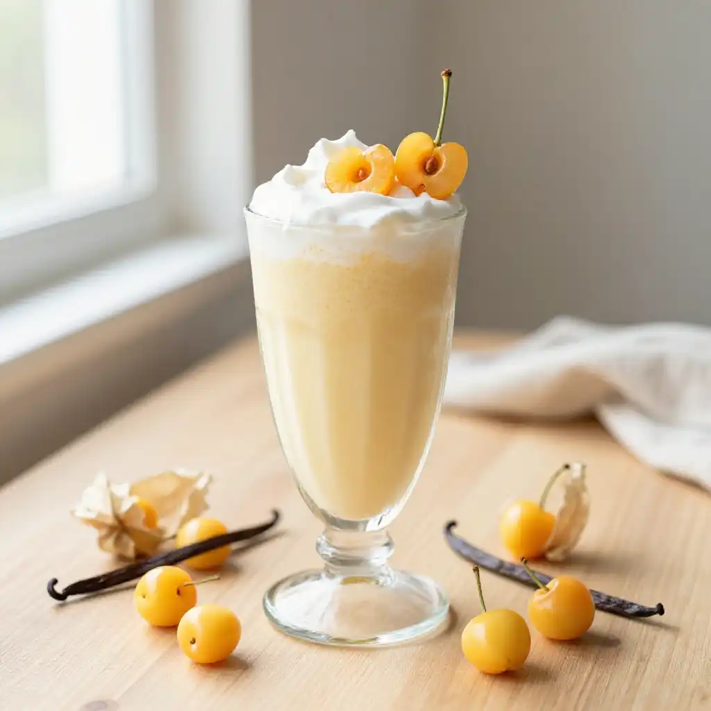 Groundcherry Vanilla Smoothie plated dish