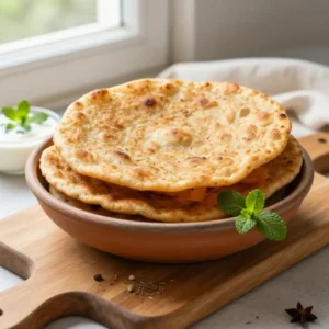 Gujarati Thepla Flatbread with Spiced Yogurt Dip